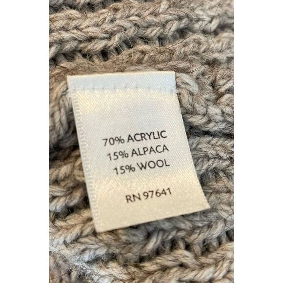 J. Jill Wool L Chunky Cardigan Knit Alpaca Wool Blend Shawl Collar Sweater Butto - Picture 7 of 12